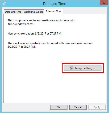 Step 2 - Internet Time Sync