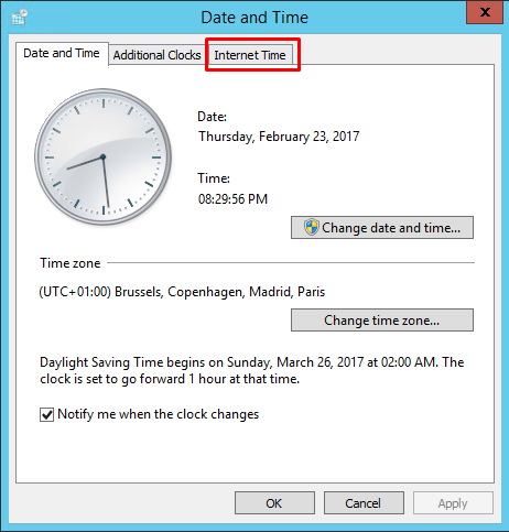 Step 3 - Internet Time Sync