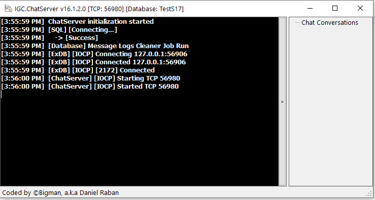 Example of Running Chat Server