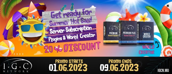 Hot Summer Sale! Server Plans, Plugins, World Creator, Launcher Designs, all up 20% off!