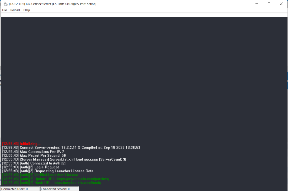 Preview of running Connect Server